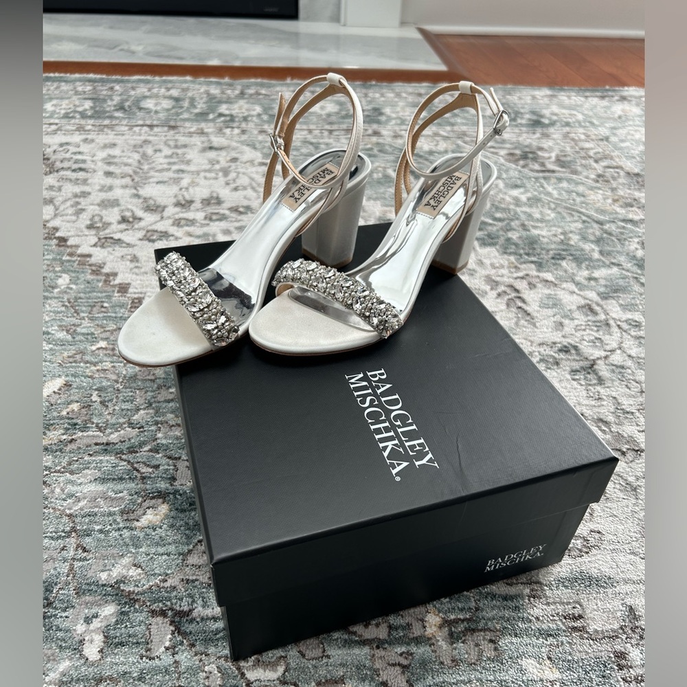 Nadine Embellished Strap Sandal in Soft White